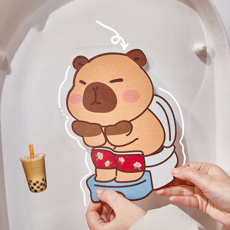 Capybara Toilet Mat Deodorizing Stickers Cartoon Toilet Mat Self-adhesive