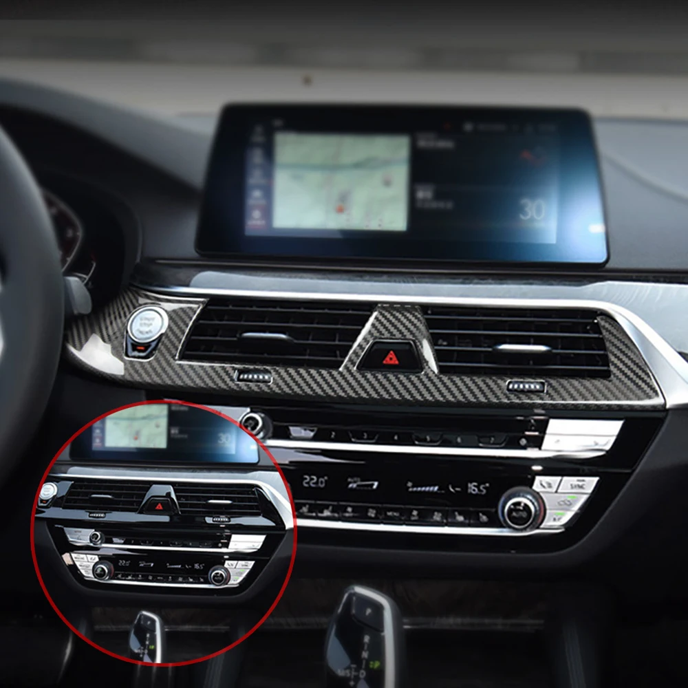 

For BMW New 5 Series G38 Car Middle Air Outlet Frame Carbon Fiber Modified Decorative Parts Qi