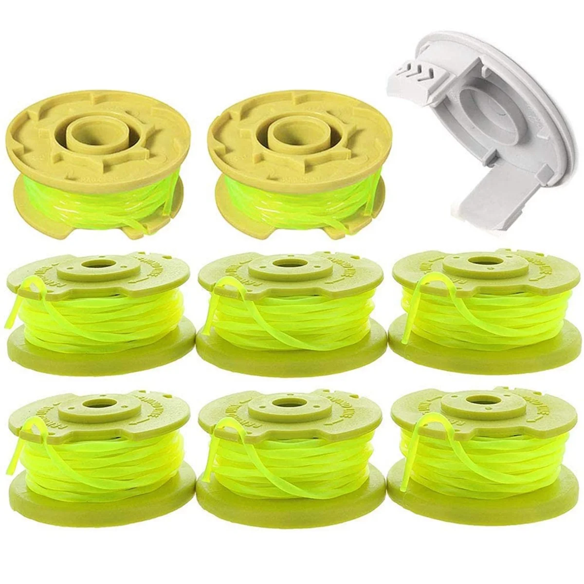 

8Pack Weed Eater Spool Replacement with Cap Covers Compatible with Ryobi One Plus+ AC80RL3 for Ryobi 18V, 24V, Trimmers