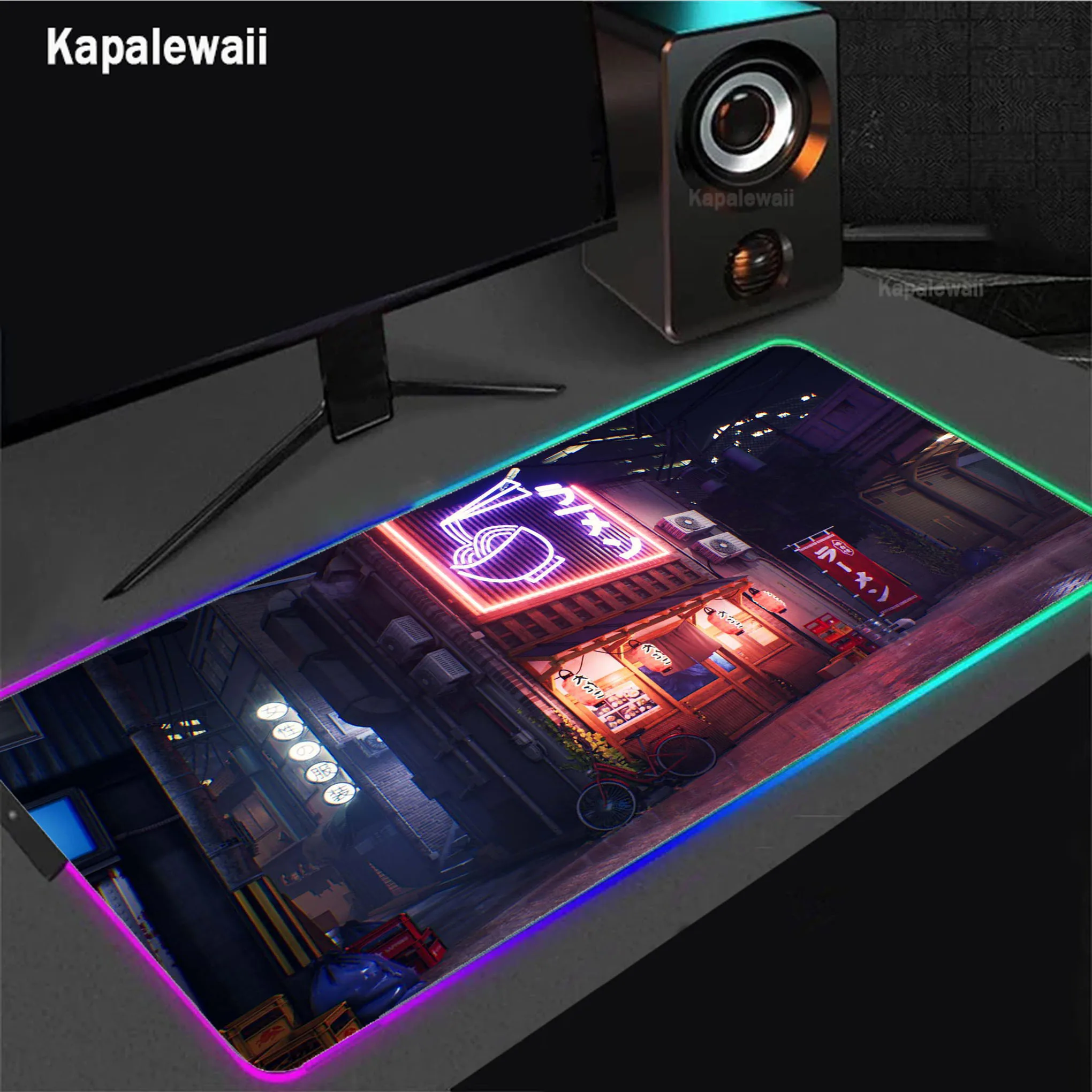 

RGB LED Neon Locking Edge Mousepad Gamer Mouse Pad Gaming Desk Mat Alfombrillas De Ratón Mouse Mat Anti-slip Keyboard Pads 90x40