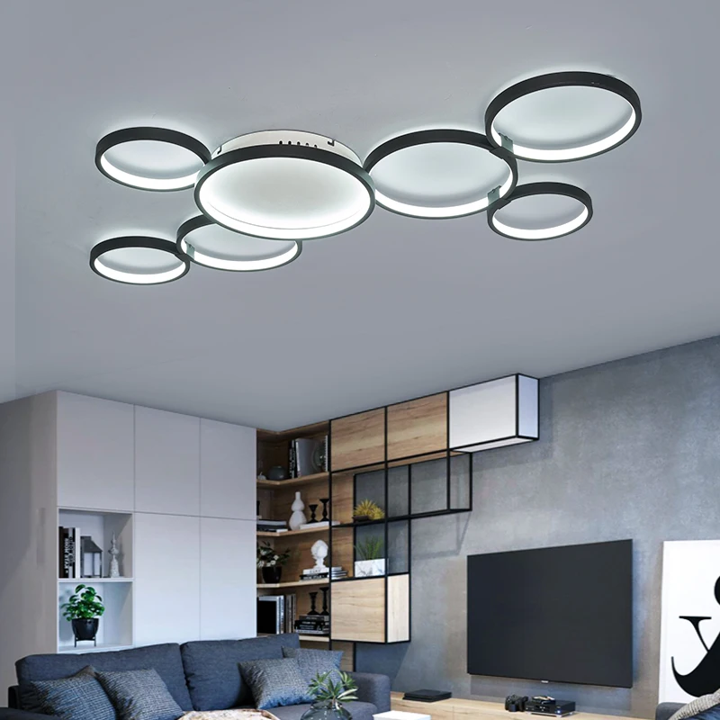 

Современная Потолочная люстра Circel с кольцами, украшение для спальни, гостиной, комнатное освещение, светодиодные осветительные приборы