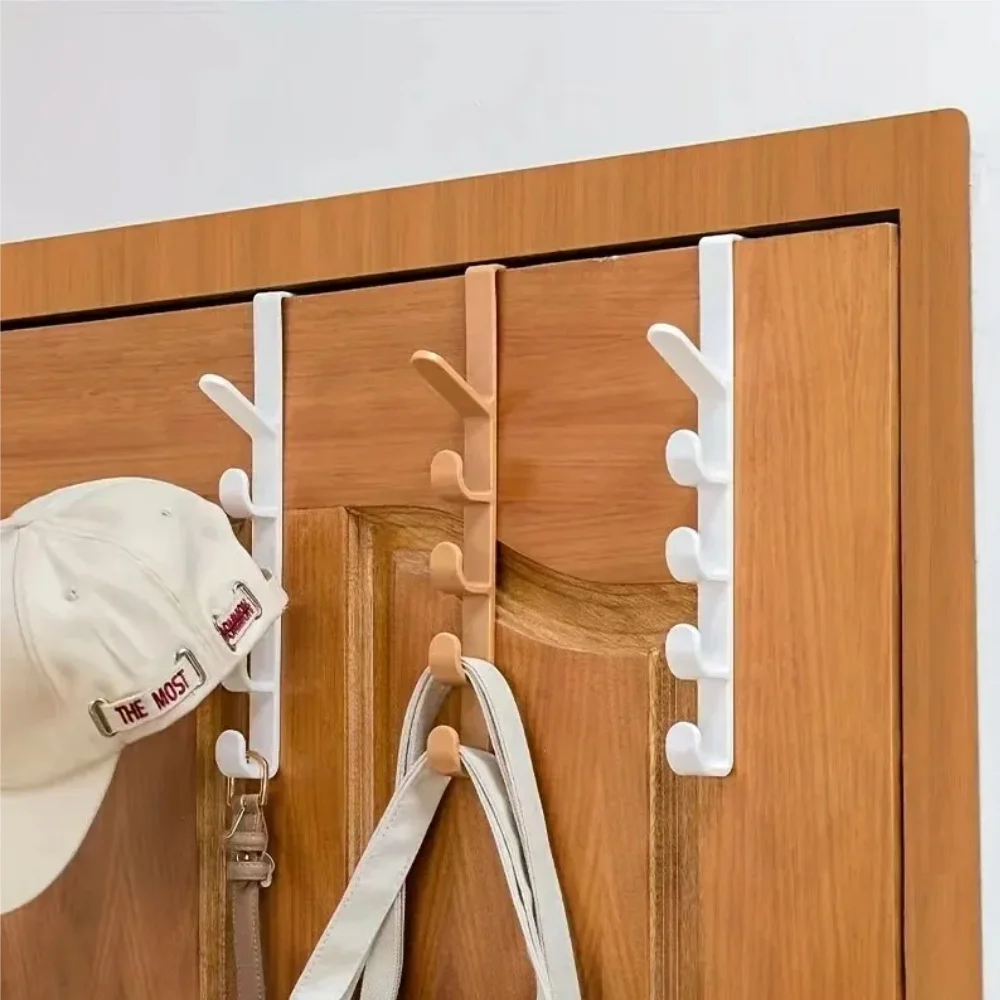 Bedroom Door Hanger Clothes Hanging Rack Over The Door Plastic Home Storage Organization Hooks, Purse Holder For Bags Rails