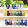 1.5"Rabbit Elf Natural Crystal statue Amethyst Clear Quartz Animal Craft Figurines Stone Carving Reiki Healing Home Garden Decor 6
