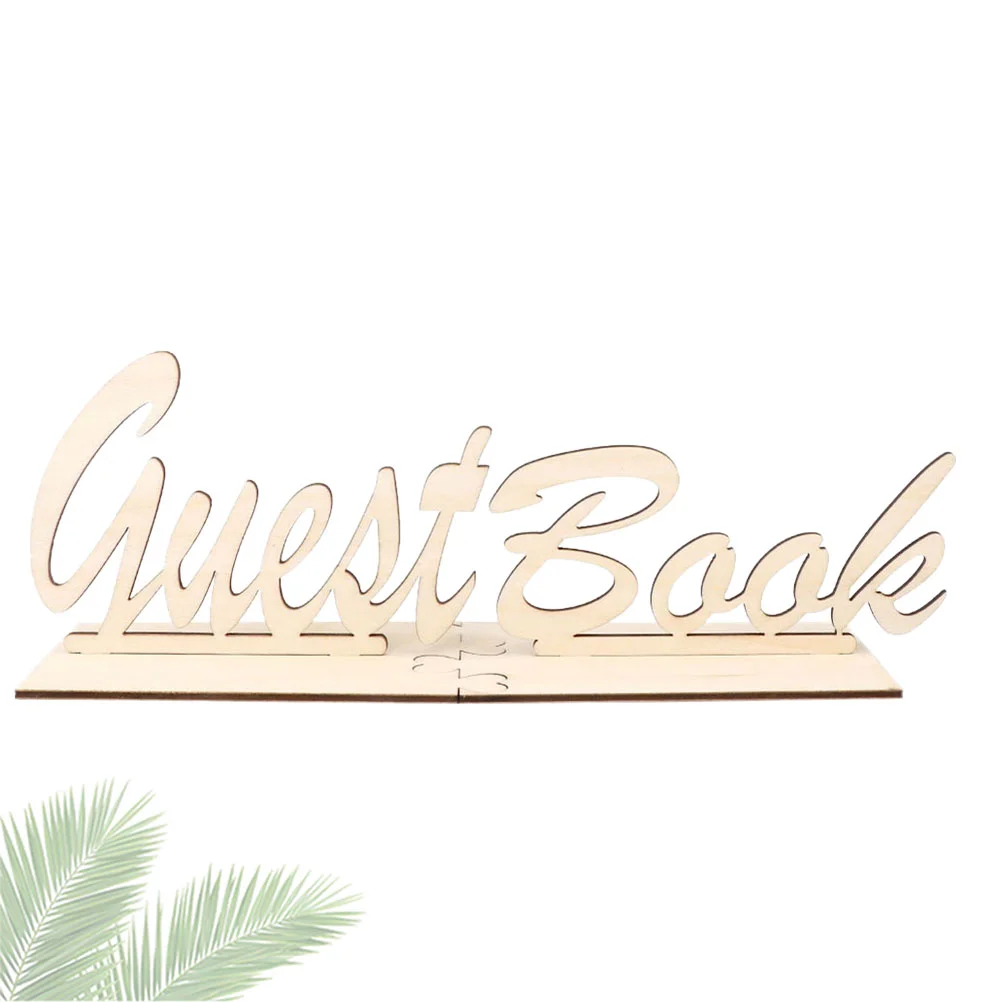 Freestanding Wooden Guest Book Stand Sign Guestbook Sign Wedding Guest Book Stand Table Card Festive Supplies