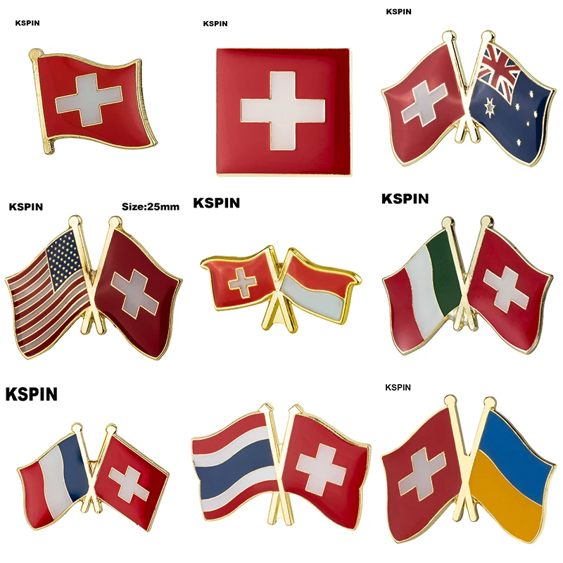 Switzerland Flag Laple Pin Badge Brooch