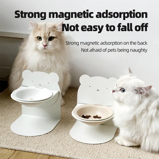 Detachable Ceramic Elevated Pet Bowl - Anti-Spill Large Capacity Tilt Design Pet Drinking and Eating Bowl & Water 2