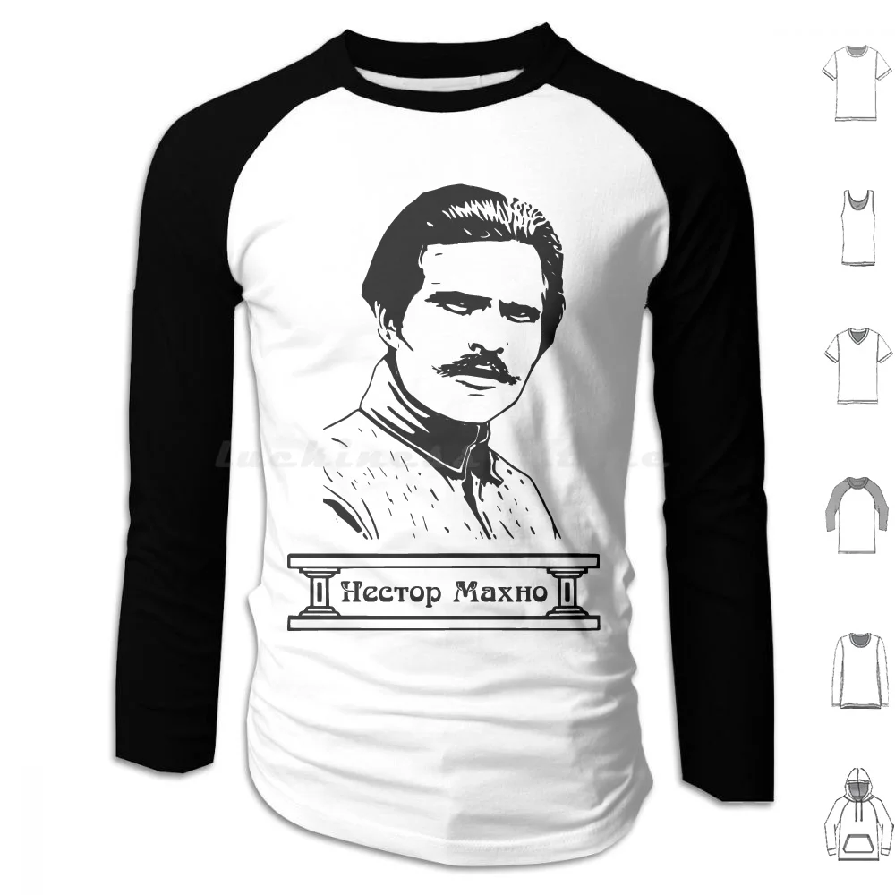 

Nestor Makhno Hoodies Long Sleeve Makhno Makhnovia Revolutionary Insurrectionary Army Of Ukraine Black Army Anarchist