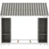 Wooden Twin Size House Bed for Kids,Includes Two Movable Wardrobes,Children Beds Features Cozy Fence and Roof 6
