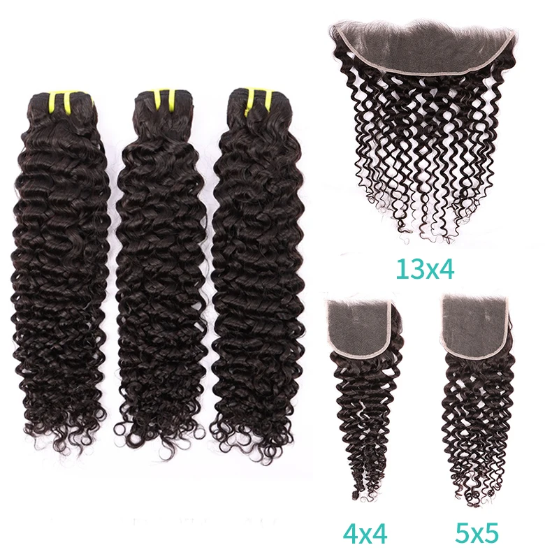 

Brazilian Hair Bundles with Pre Plucked 100% Human Hair Transparent HD 4x4 5x5 13x4 Swiss Lace Closures Frontals