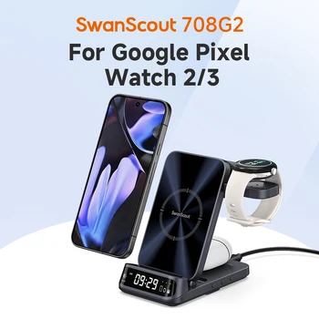 Caricabatterie wireless SwanScout 708G2 per Google Pixel 9 Pro Fold per Fitbit Versa 4 3 Sense 2 per Pixel Watch 3 2 per Pixel Buds Pro 1