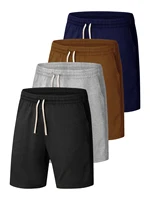 Men's Shorts Casual Pants Summer New Solid Color Lace-up Sweatpants  Outdoor Running Jogger Fitness Workout Knee Length Short 1