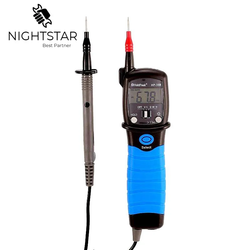 Multimetro Digitale A Penna LC-38B - Tester Di Tensione AC/DC 600V, Resistenza 60MΩ, Con Retroilluminazione E Torcia LED, Per Auto E Casa