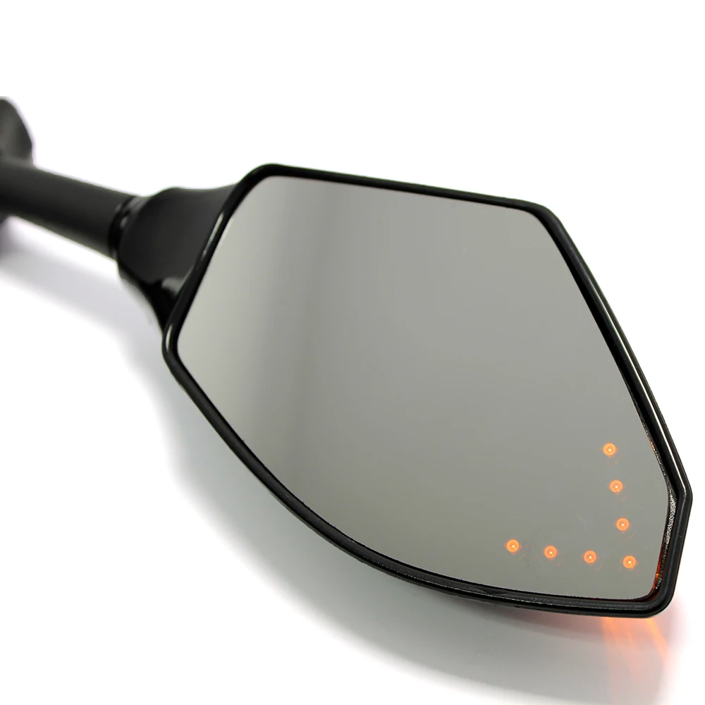 1 Pair Motorcycle LED Turn Signal Mirrors For HONDA CBR600RR 1000RR 500R SUZUKI SXR1000 Hayabusa SV650S GSXR600 GSXR750