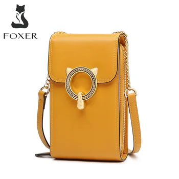 FOXER Mini borsa a tracolla da donna Borsa per cellulare Ragazza carina con patta Lady Borsa a tracolla piccola moda in pelle crosta Regalo perfetto 1
