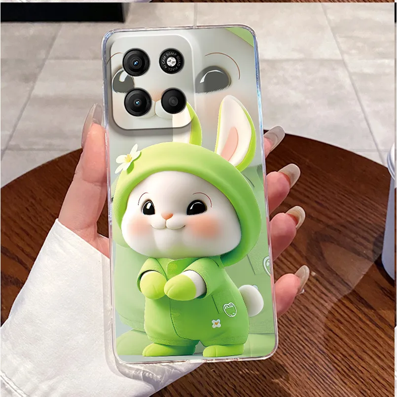 Luxury Cute Love Rabbit Clear Soft TPU Silicone Phone Case Cover