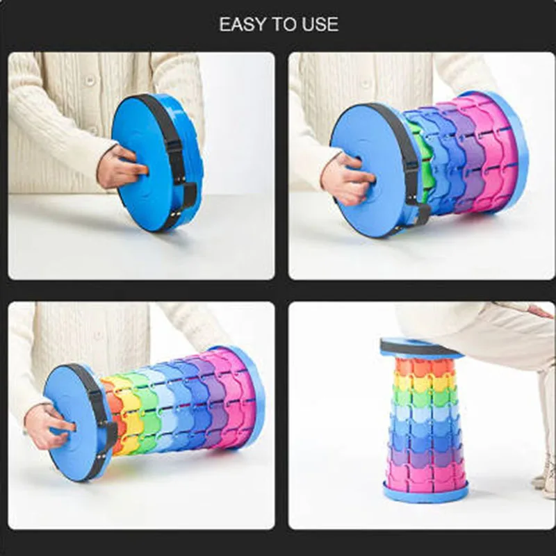 

Camping Stool Foldable Convenient Fishing Chair Adjustable Retractable Rainbow Stool Ultra Light Chair Camping Folding Chair