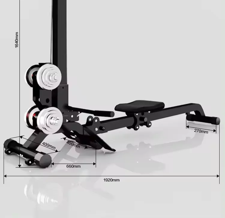 Foldable Magnetic Rowing Machine for Home with Comfortable Seat Cushion Extended Slide Rail Smooth Quiet Resistance