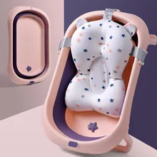 

Baby Tubs Folding Storage Newborn Bathtub Color Stitching Collapsible Portable Bathtubs 0-6Y Kids Shower Products New Sale Tub