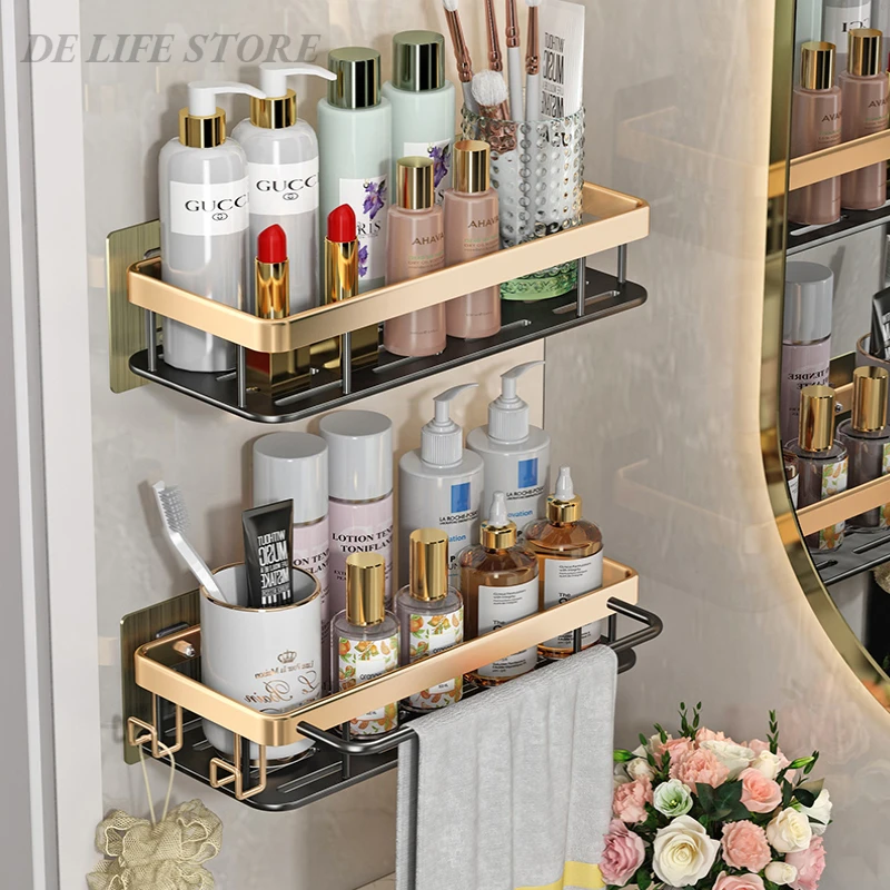 Acrylic Bathroom Organizer Shelves Clear Wall Shelves No Drilling Shampoo  Holder Shower Bathtub Storage For Shampoo Accessories - AliExpress