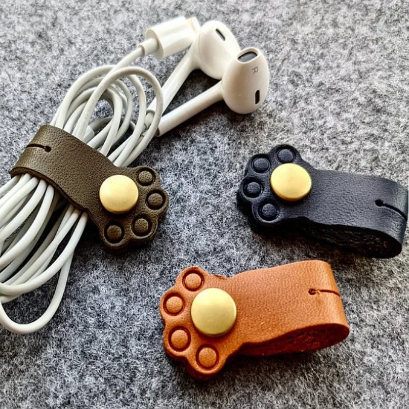 카와이 고양이 발 케이블 클립 이어폰, USB 충전기, 데이터 라인 고정 케이블 보호대 클립, 케이블 와인더, 사무실 책상 정리함