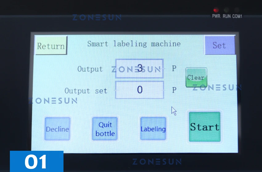 ZONESUN ZS-TB101 Máquina de etiquetar garrafas redondas de lado único/duplo com corrediça de descarga 