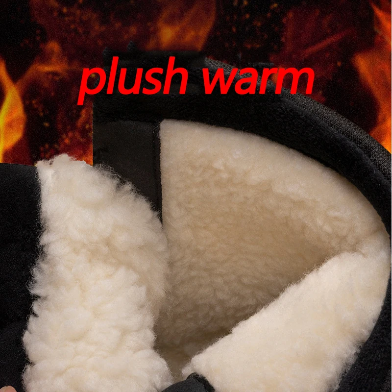 New Rotating Button Men's Snow Boots Warm Plush Winter Boots Waterproof Outdoor Hiking Wear Resistant Anti Slip Male