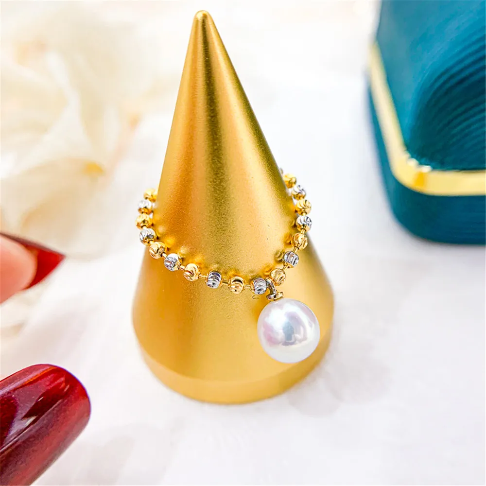 

Pearl ring empty set domestic S925 Sterling Silver opening ring simple fashion ring zircon temperament handmade DIY accessories