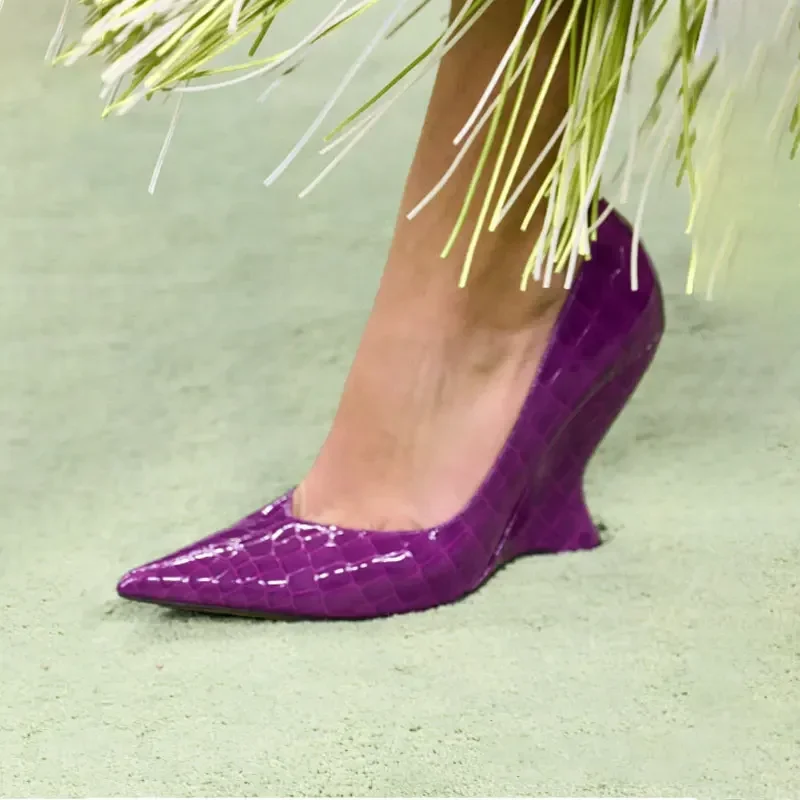 2024Women's Summer New High Heel Thick Sole Sandals Shaped Heel Shallow Mouth Pointed Fashion Sexy Women's 44 Plus Size Shoes 5
