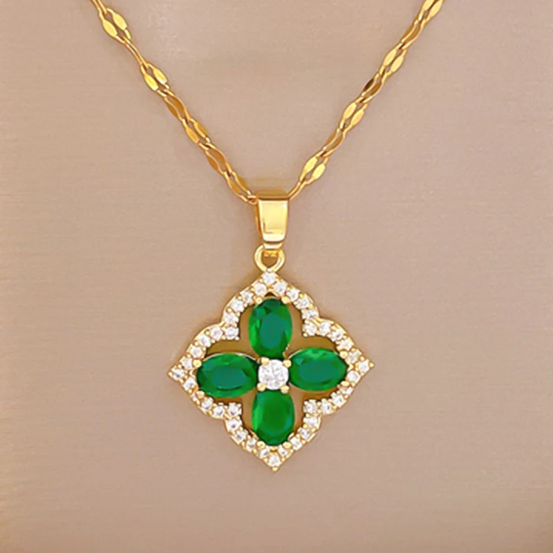 mode-smaragd-clover-anh-nger-halskette-f-r-frauen-trendy-schmuck