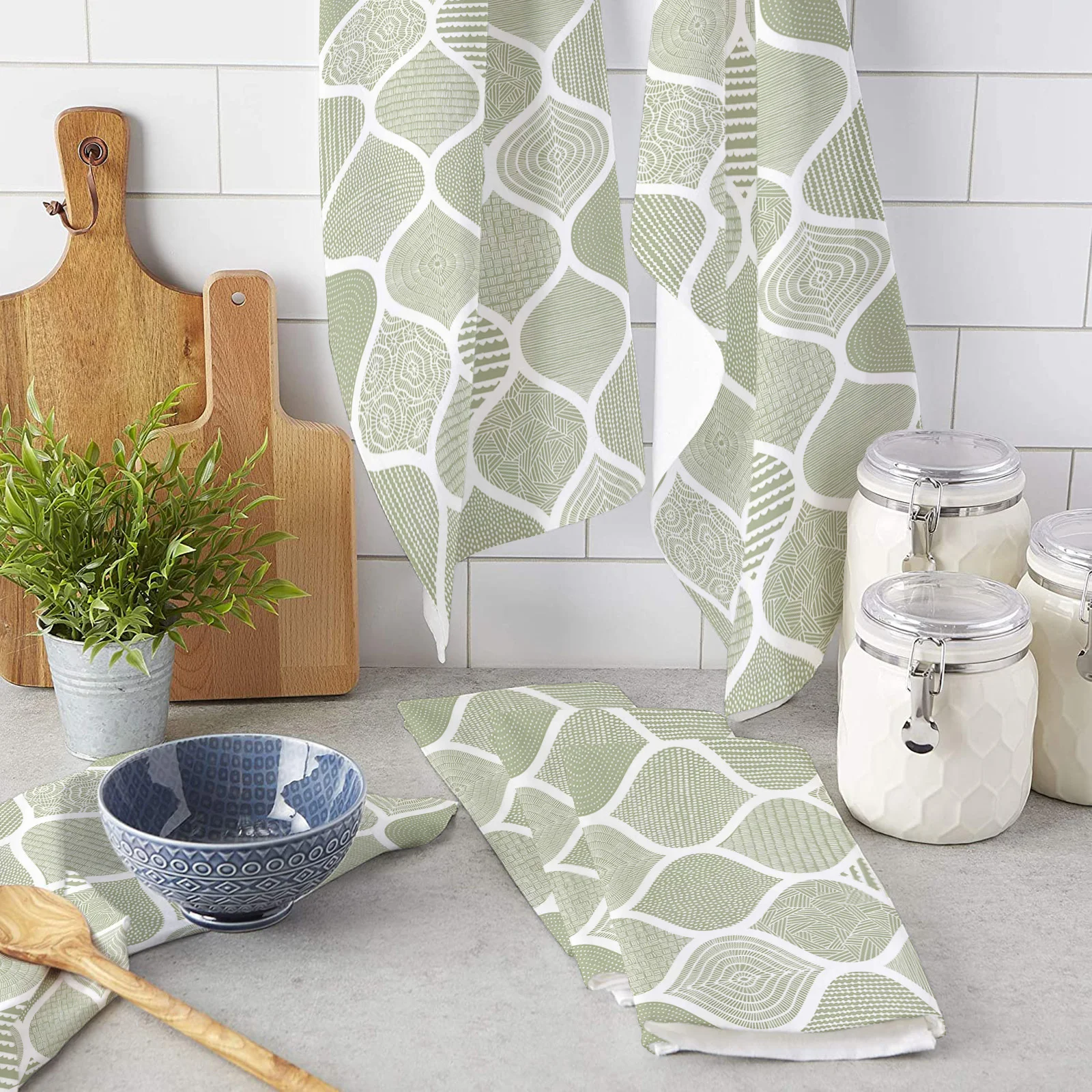 GEOMETRY Kitchen Tea Towel -Quick Dry Microfiber Dish Towels, Create