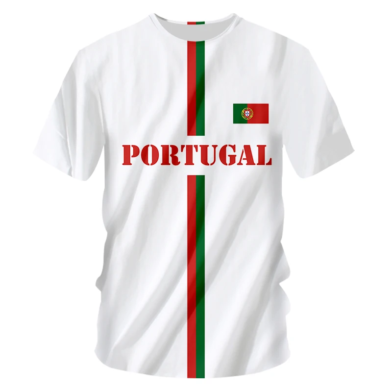 PortugalFlag3DFashionAllOverPrintRoundNeckTShirtMenWomen