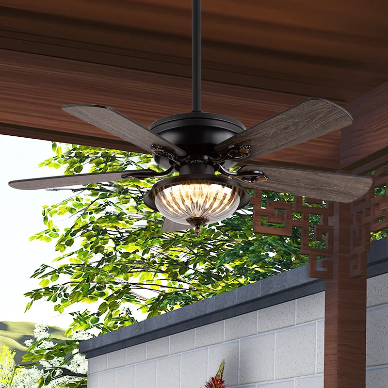 Outdoor ceiling fan light ceiling fan led ceiling fan lights led fan light pavilion garden ceiling fan waterproof intelligent variable frequency electric light