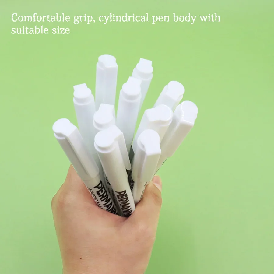 4/5/6pcs White Permanent Marker Pens Fine Tip Oil-Based Art Drawings on Wood Leather Graffiti Markers Stationery for Art Writing permanent marker pen,white marker pens,marker pens,permanent marker,permanent markers,markers pen,art markers,art marker pen