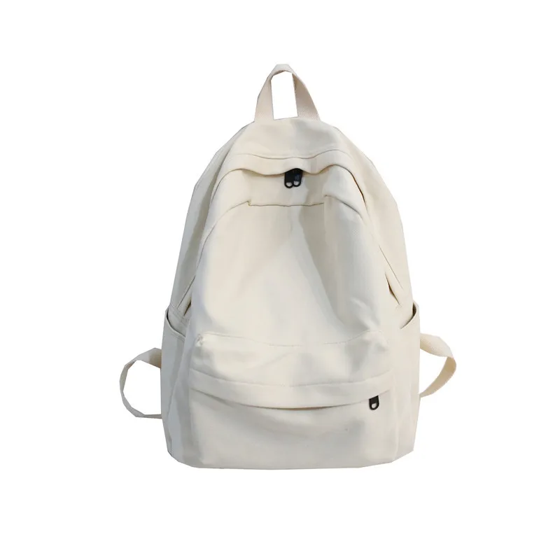 School Female White Backpack Kawaii Women Cotton Canvas School Bag Teenage Girl Backpacks Fashion Ladies Satchel