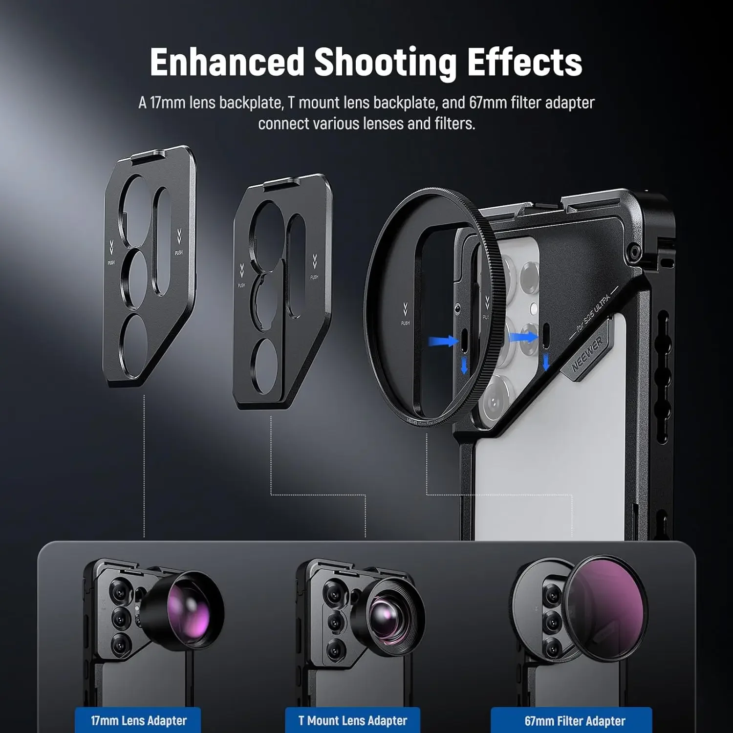 Phone Cage Rig Holder for Samsung Galaxy S25 Ultra,Recording Filming Rig Stabili
