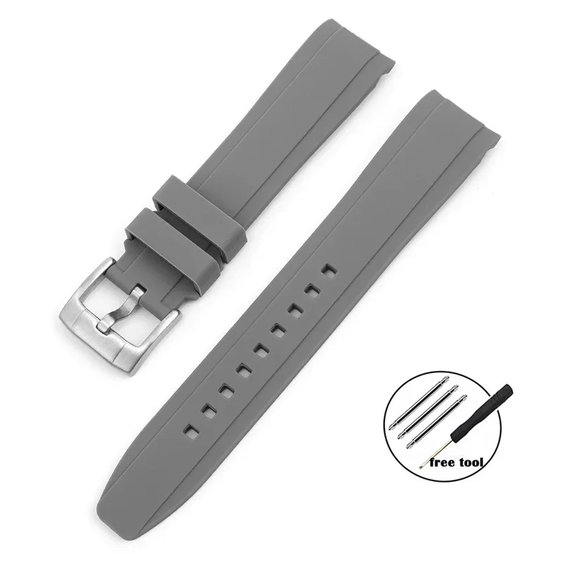 لينة حزام ساعة مطاطي نهاية منحنية 20 مللي متر 22 م...