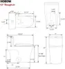 Elongated One Piece Toilet Bisque ADA Toilet 17.3" with Comfortable Chair Height Seat Modern Toilet for Bathroom 6