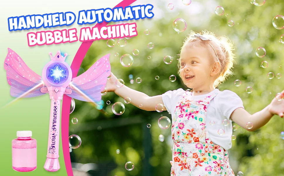 Children's Bubble Machine Glowing Princess Bubble Stick With Music_voghion.com