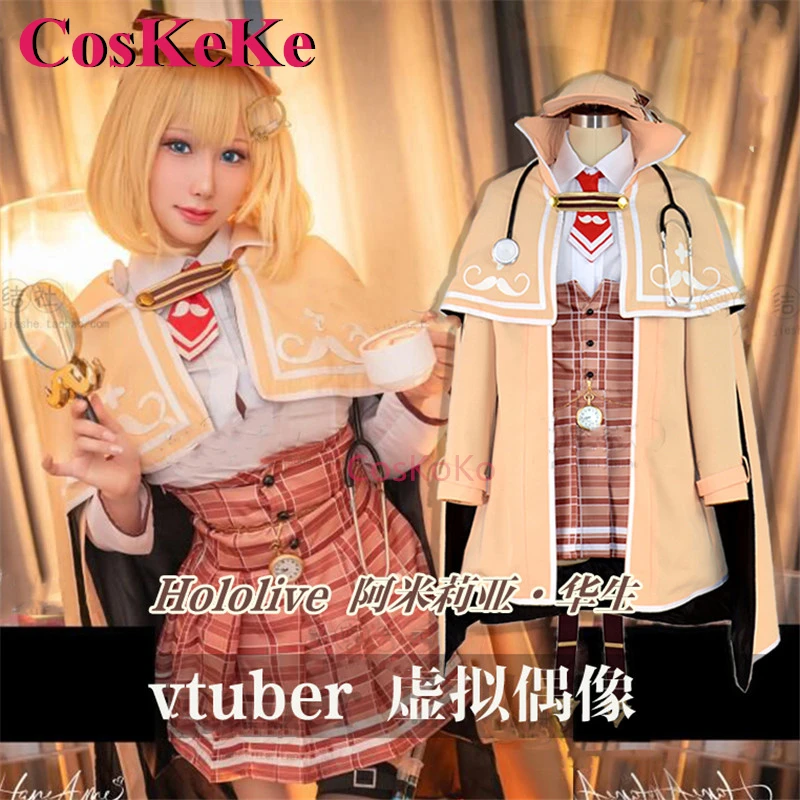 

CosKeKe Watson Amelia Cosplay Anime VTuber Hololive Costume Lovely Sweet Nifty Uniform Halloween Party Role Play Clothing New
