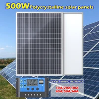 Kit complet de panneaux solaires 500W 1000W, puissance polycristalline 12V, générateur solaire Portable pour l'extérieur, Rechargeable, pour la maison 1