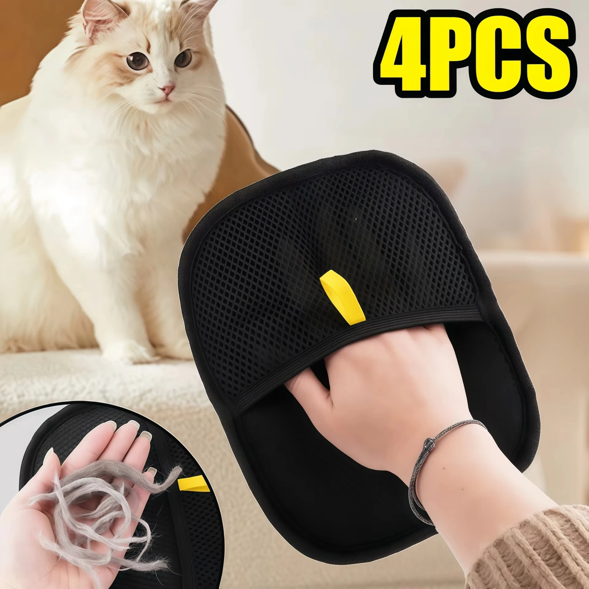 2025 Pet Hair Remover Glove Double-Sided Fur Gloves Cat Dog
