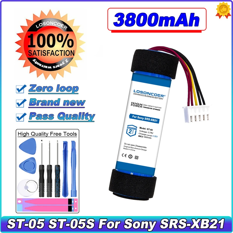 

LOSONCOER 3800mAh ST-05 ST-05S For Sony SRS-XB21 Speaker Battery