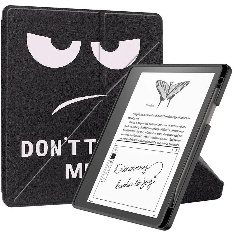 Premium 10.2-Inch PU Leather Multi-folding Ebook Cover with Stand and Pencil Holder