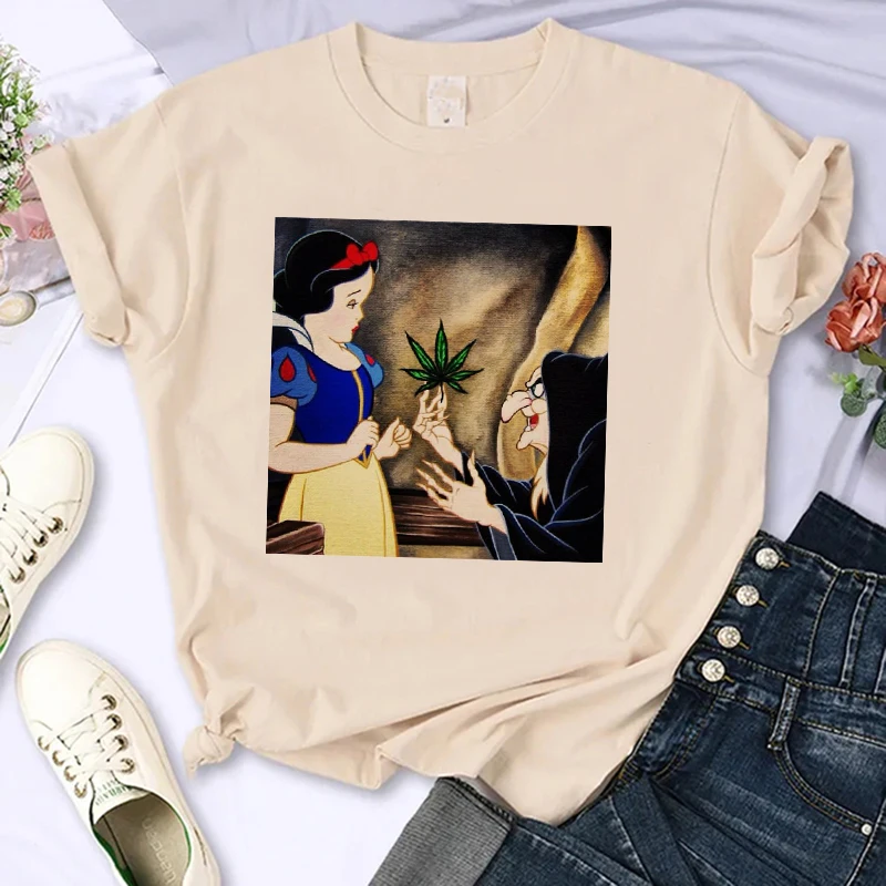Streetwear Hip Hop Graphic Disney Princess T Shirt Women Harajuku 90s Cute T-shirt Funny Tshirt Female Clothes