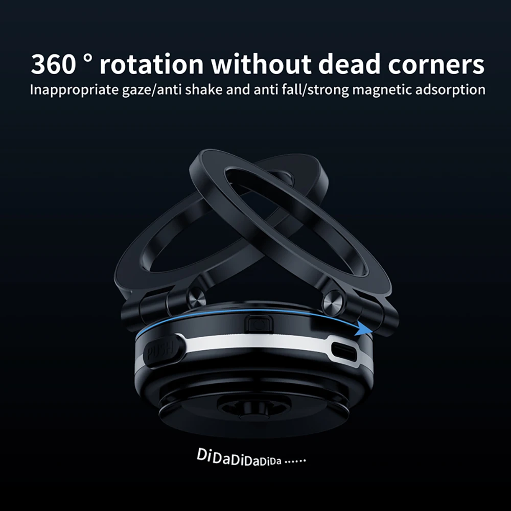 360° Rotatable Magnetic Car Phone Holder – Intelligent Vacuum Adsorption Stand