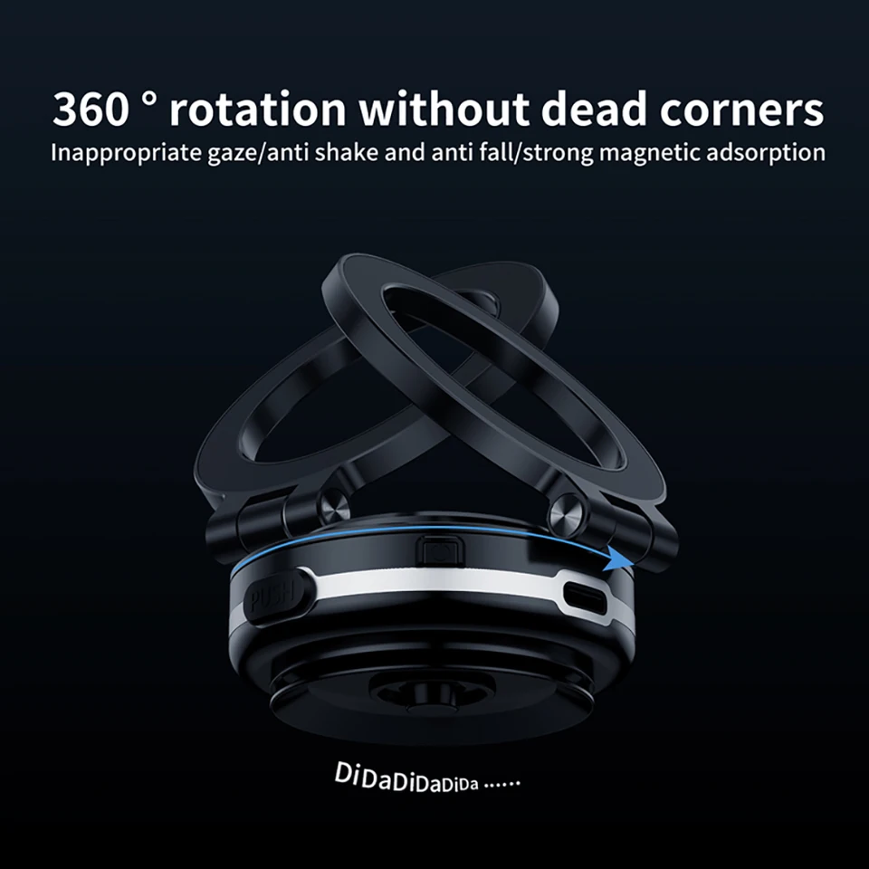 360° drehbare Halterung, intelligente Vakuum-Adsorption, Handyhalterung, magnetische Autohalterung für Windschutzscheibe_voghion.com
