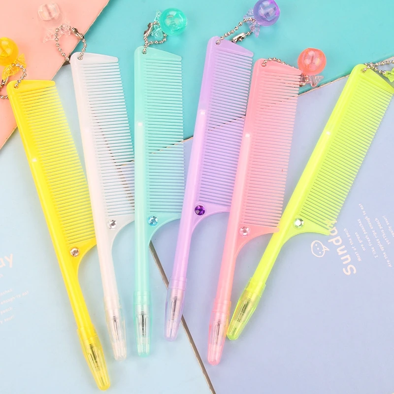 

Funny Ballpoint Pen Creative Comb 0.5mm Ink Black Cute Ball 2pcs