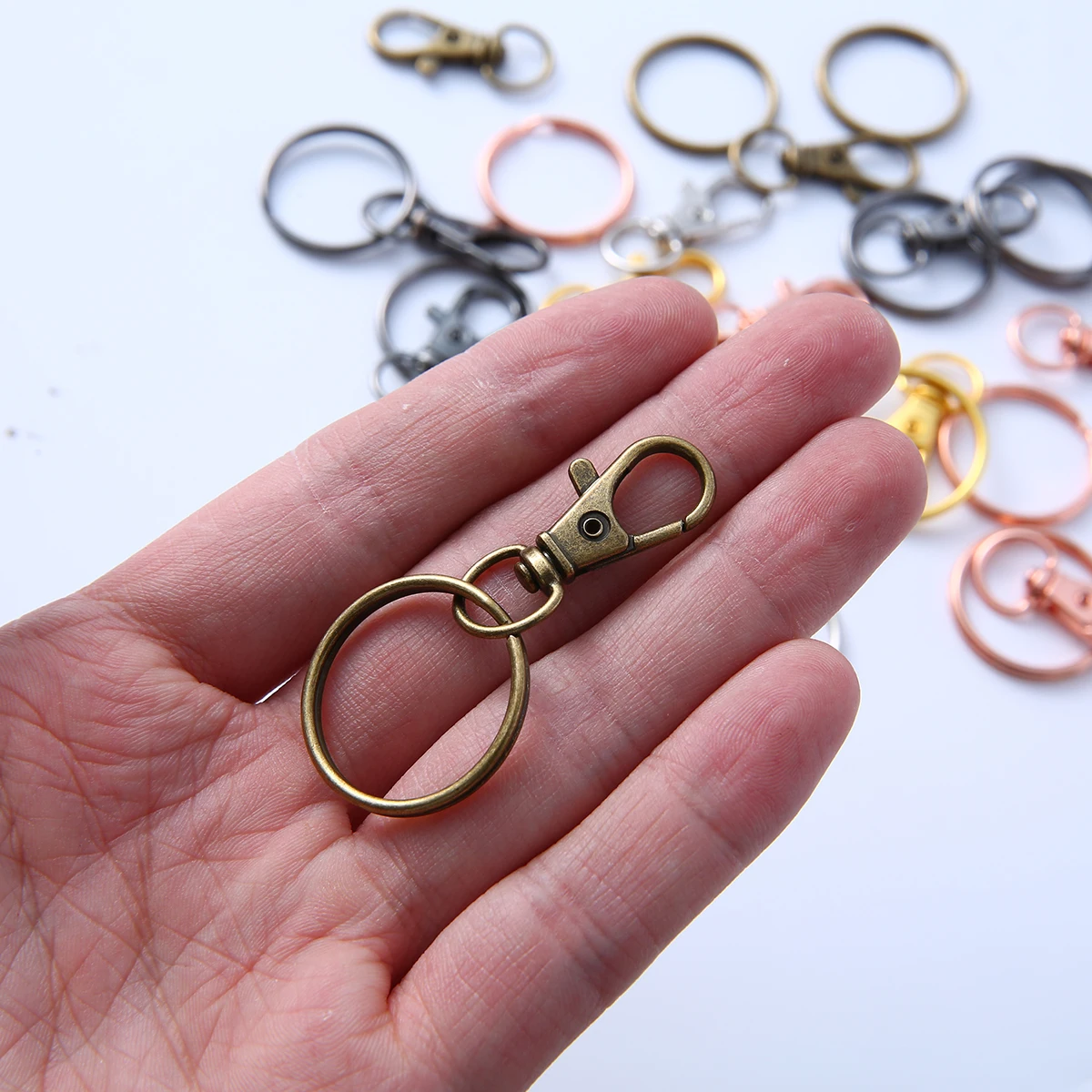 가방 벨트용 원형 키체인 키링 스위블 랍스터 걸쇠 후크, 개 버클, DIY 보석 만들기, 31mm, 25mm