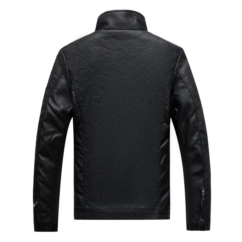 Winter Thick Fleece PU Jacket Men Motorcycle Biker PU Coat Male Fashion Causal Faux Leather Jacket Male Outerwear