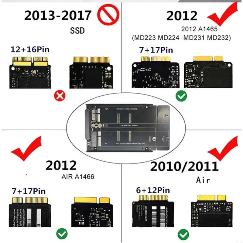 85DC Adapter Card for 2010-2011 A1369/1370 SSDs with USB Cable Support Serial ATA 5Gbps Transmission Speed